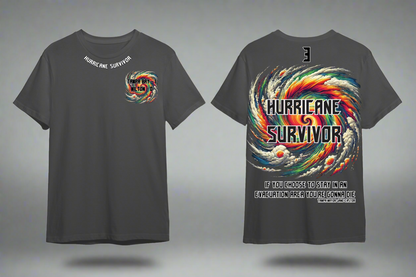 Hurricane Survivor Tee – Limited Edition - Premium T-Shirt from Litty Slumz - Just $25! Shop Now & Pay Later; Only Available For Clothing Apparels.