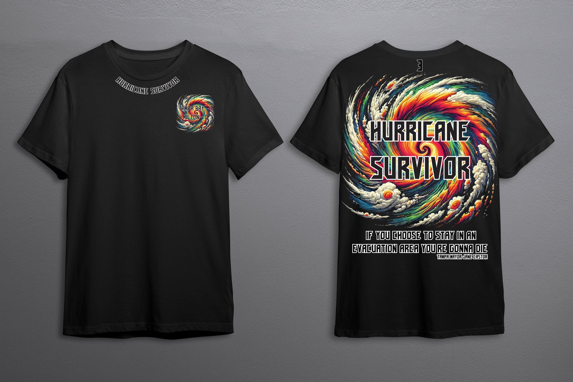 Hurricane Survivor Tee – Limited Edition - Premium T-Shirt from Litty Slumz - Just $25! Shop Now & Pay Later; Only Available For Clothing Apparels.