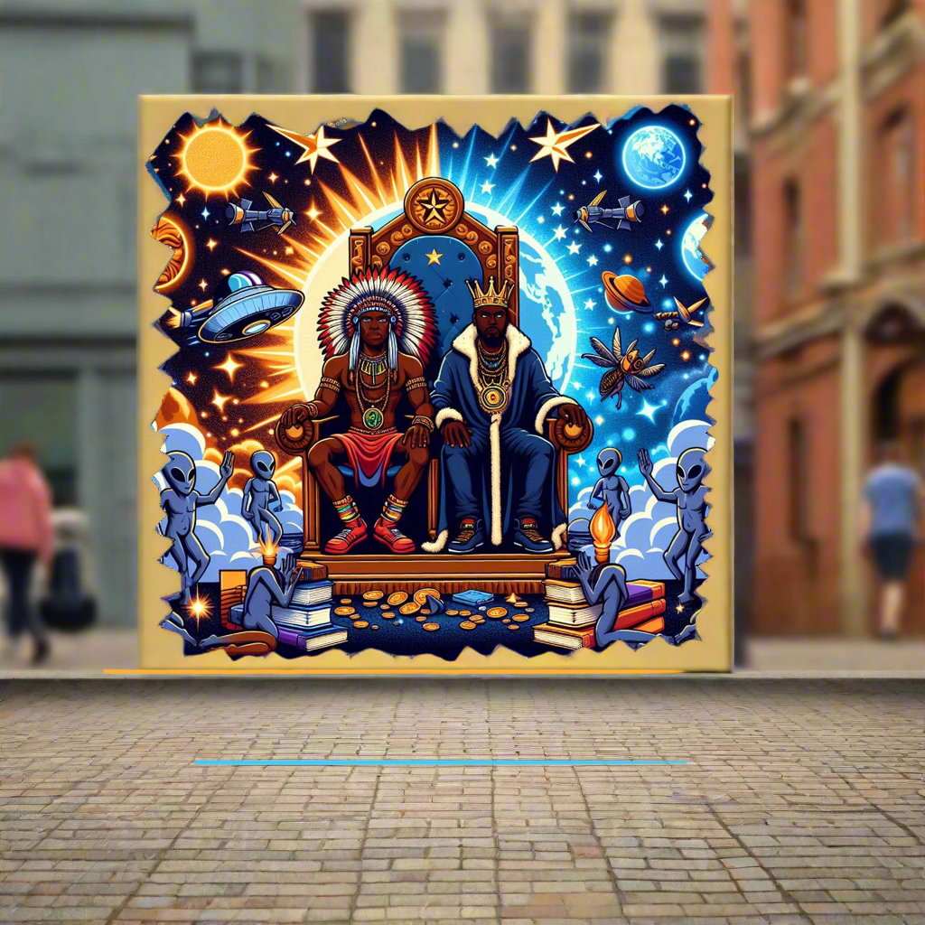 Celestial Kyngz: Throne of Mental Strength & Resilience - Premium T-Shirt from Litty Slumz - Just $25! Shop Now & Pay Later; Only Available For Clothing Apparels.