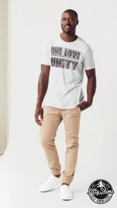 One Love 🟰 Unity - Premium T-Shirt from Litty Slumz - Just $25! Shop now at Litty Slumz