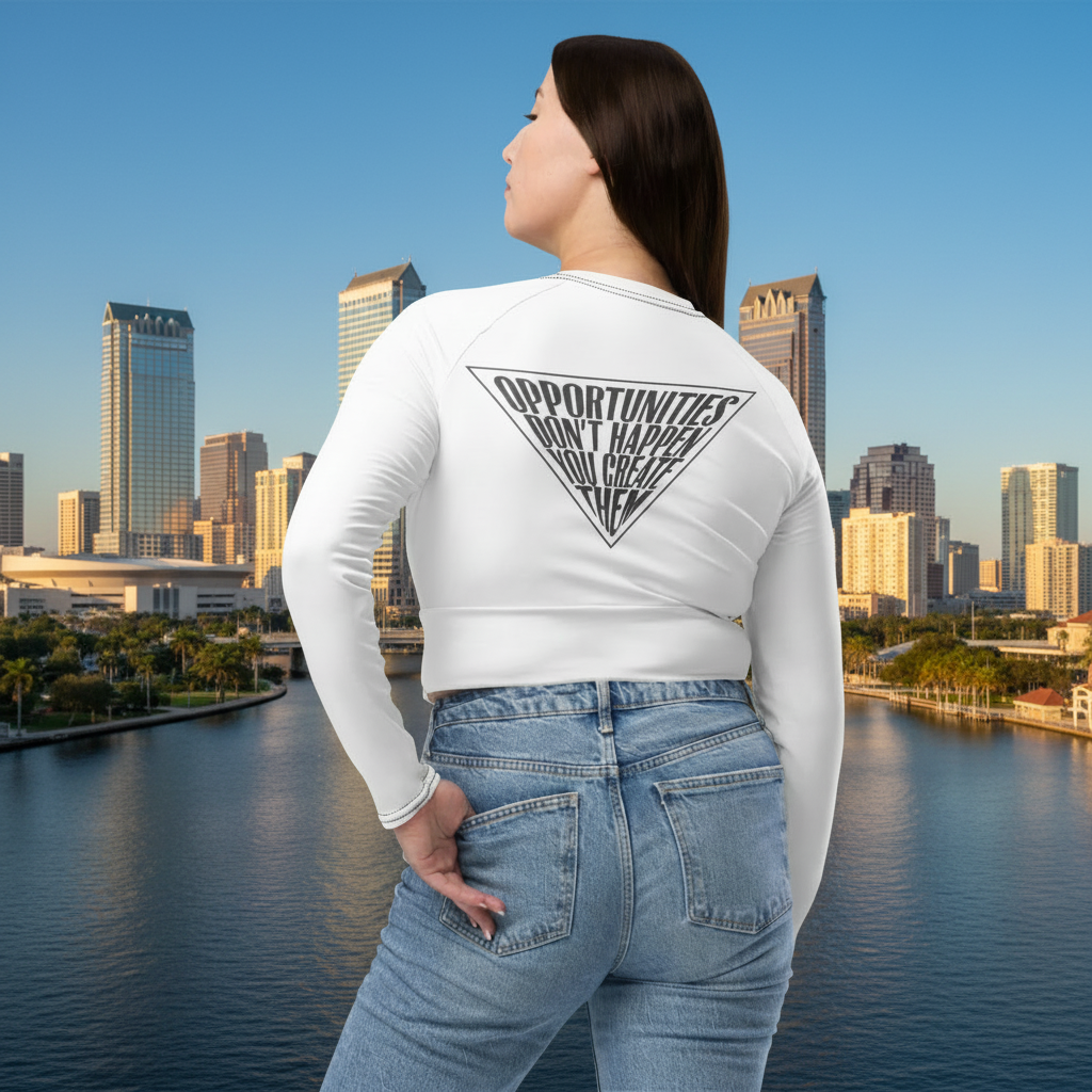 Eco-Friendly Long-Sleeve Crop Top Athleisure | Plus UPF 50+ Protective Fabric Standard