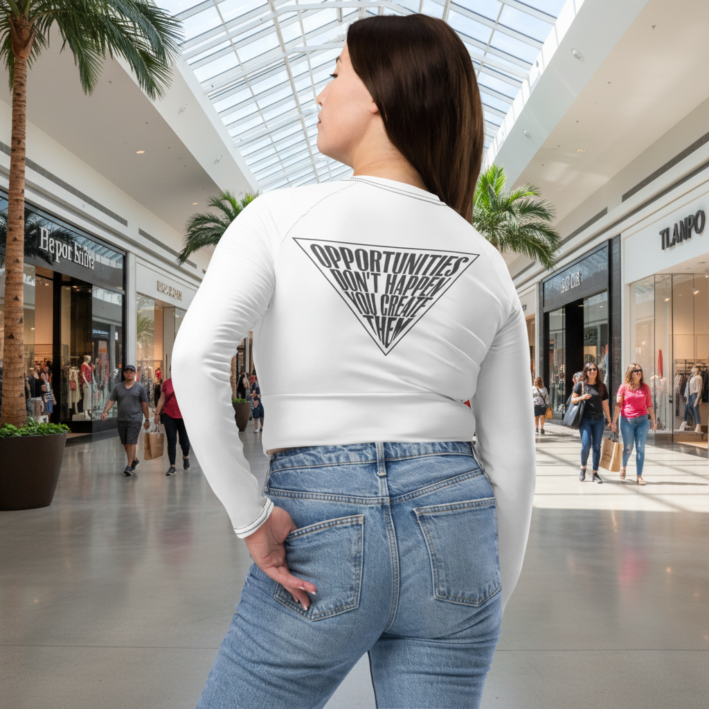 Eco-Friendly Long-Sleeve Crop Top Athleisure | Plus UPF 50+ Protective Fabric Standard