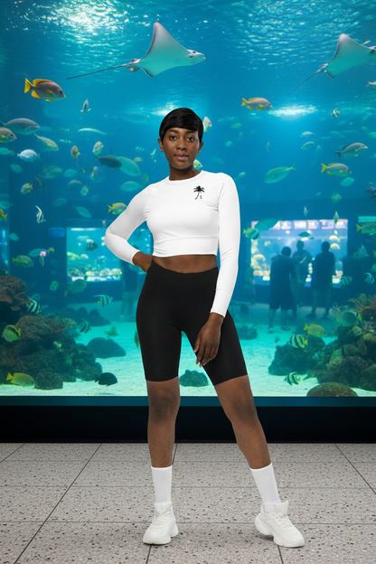 Eco-Friendly Long-Sleeve Crop Top Athleisure | Plus UPF 50+ Protective Fabric Standard